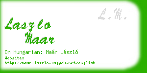laszlo maar business card